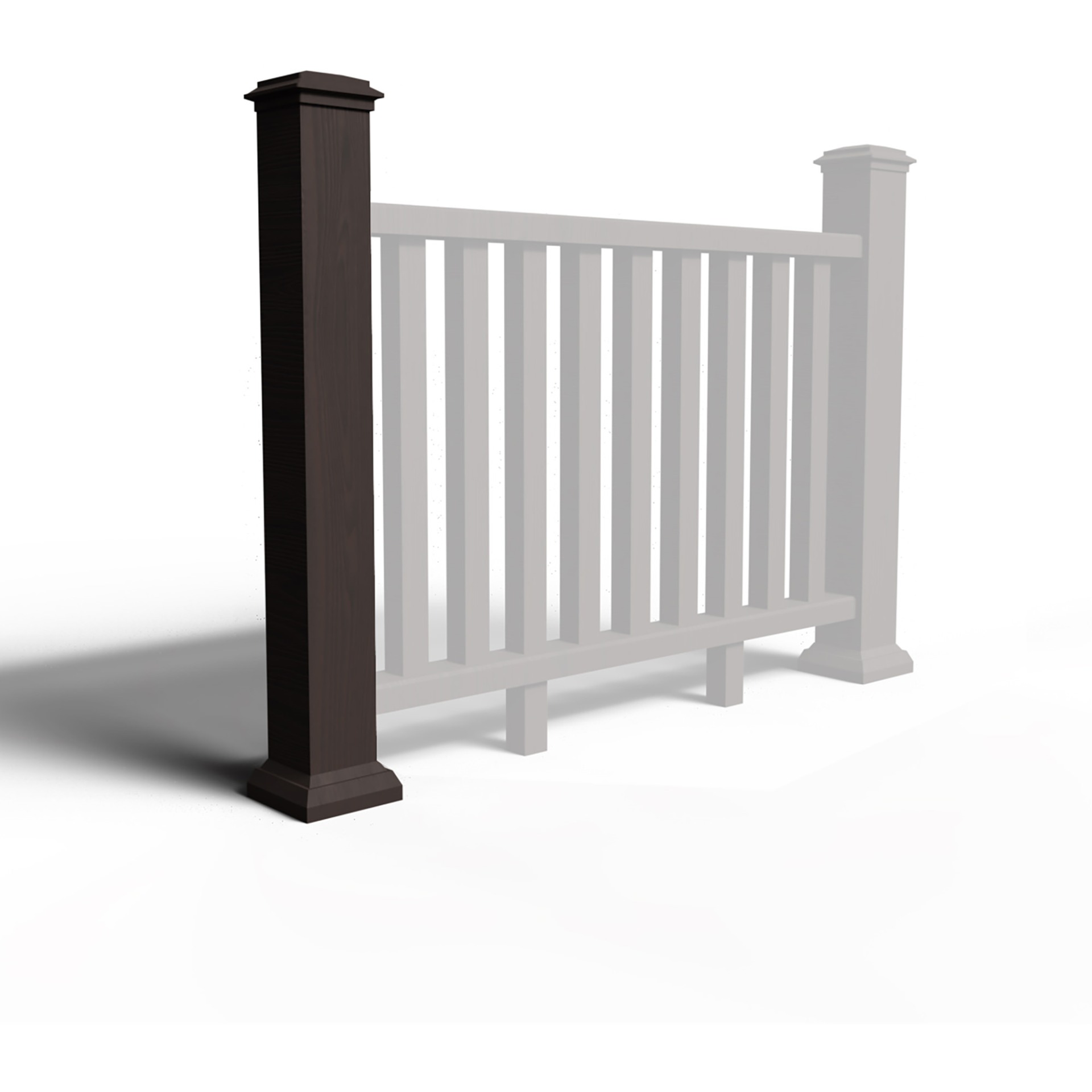 Chocolate Brown Classic Balustrade End Post Kit